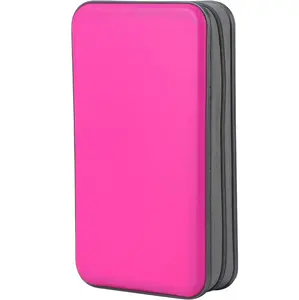 CD Case,96 Capacity CD Holder Hard Plastic CD Storage Wallet Protective CD/DVD Case HolderCover Durable CD Case Protection For Car Home Travel(96Capacity,Pink)