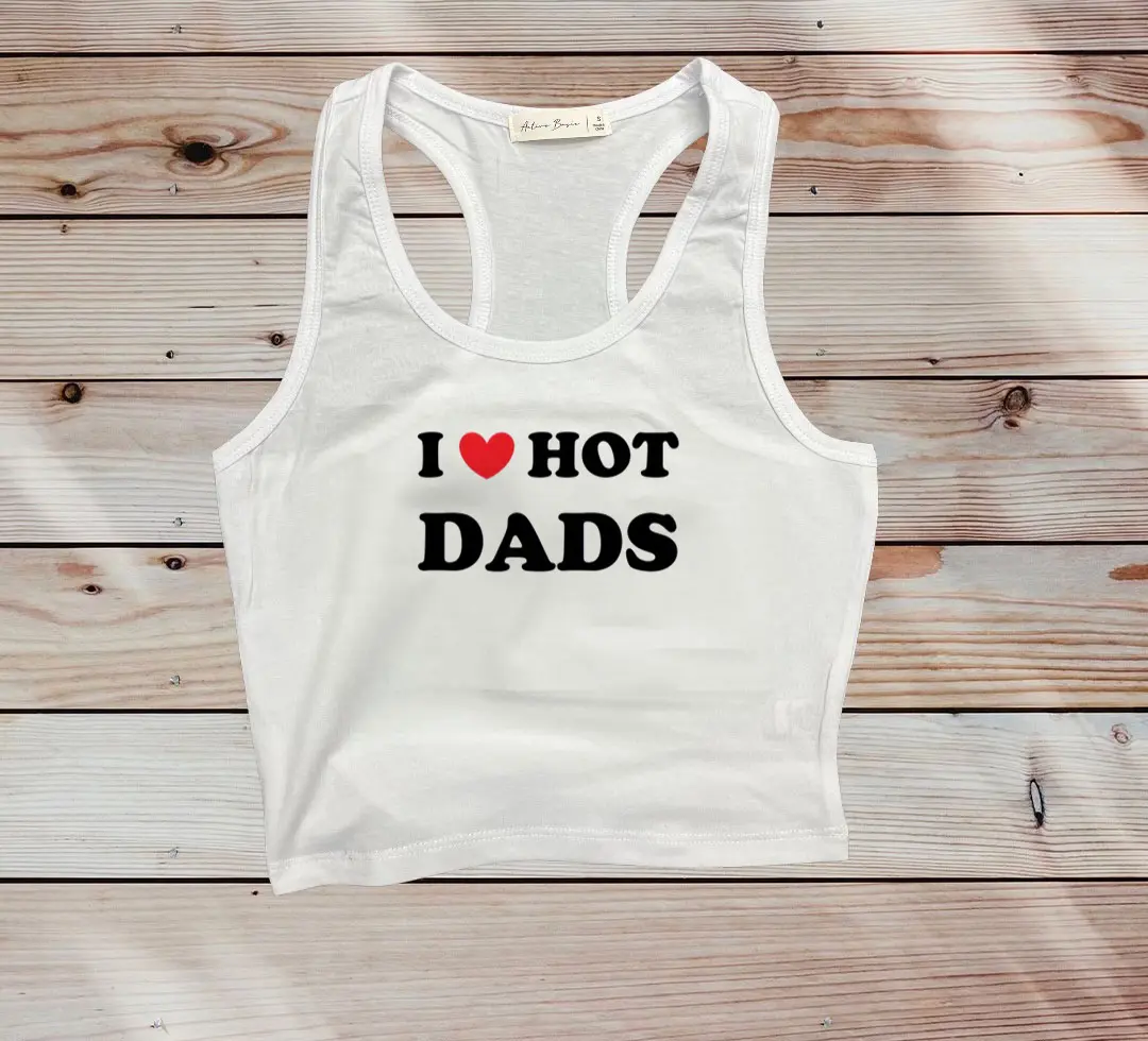 I love Hot Dads Cropped Tank Top