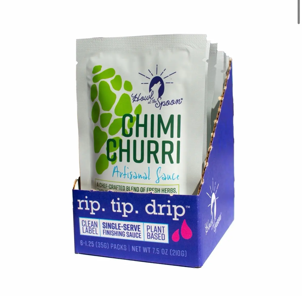 Howl at the Spoon’s (6 pack) Chimichurri Single Serve Sauce, Perfectly Portioned for Meal Planning, Clean Eating and Travel. Plant Based, Vegan, Handmade, Small Batch, No Preservatives