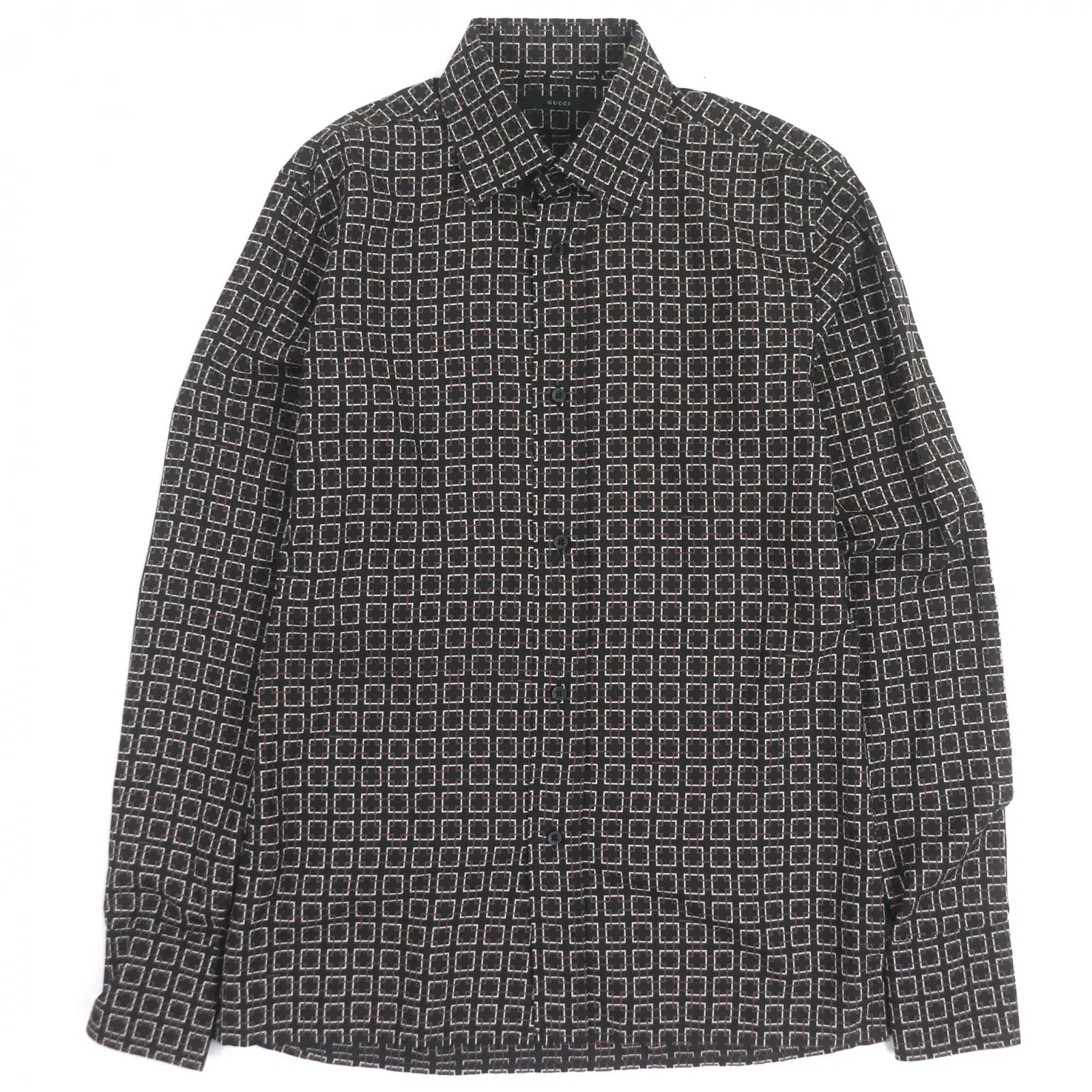 Pre-owned GUCCI Silk Small Leather Goods Long Sleeve Shirt