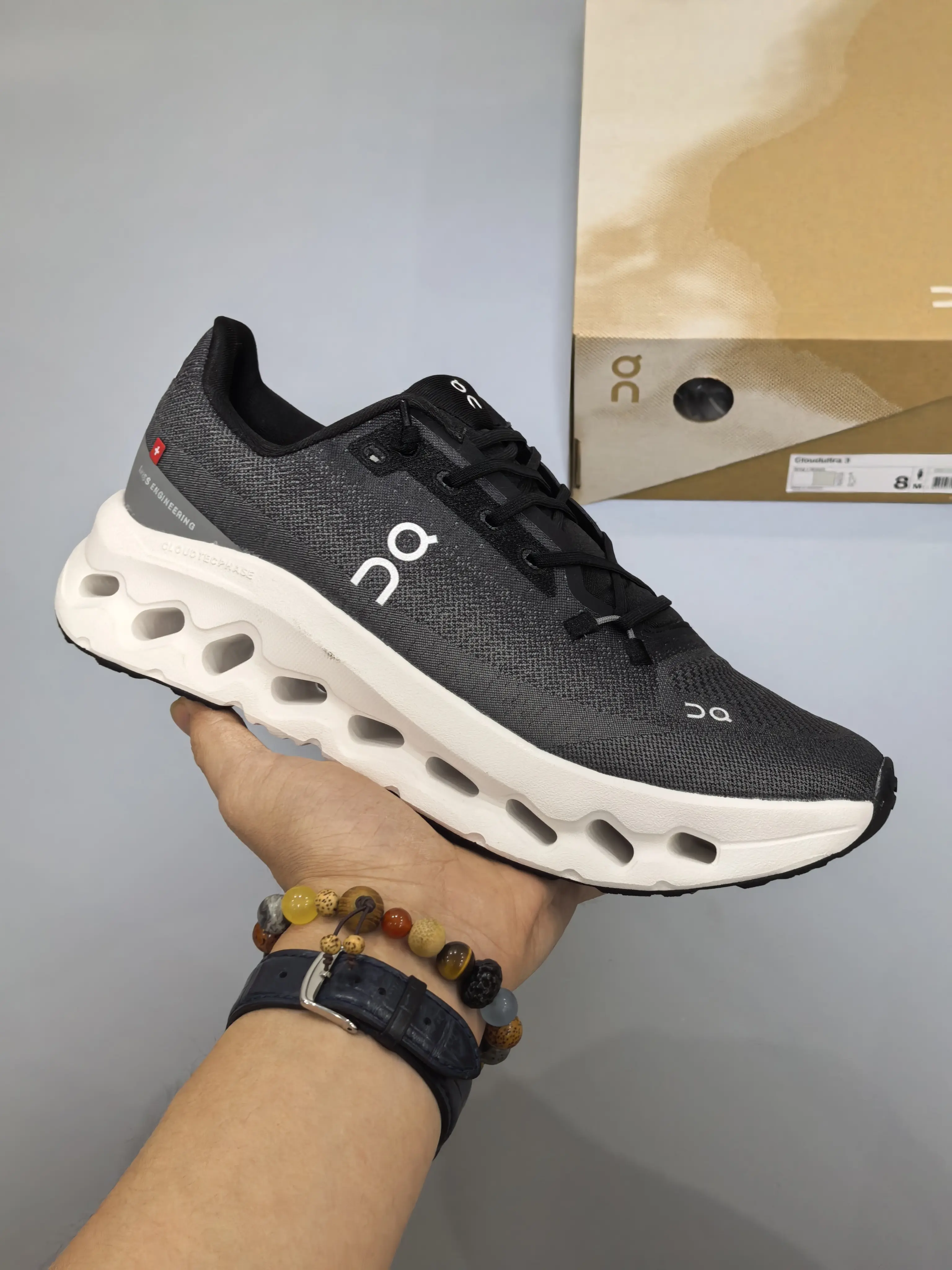 All Black Mesh Running Sneakers, Hollow Cutout Thick Cushion Outsole Shock Absorb Breathable Non Slip Athletic Shoes For Outdoor Jogging Daily Street Wear