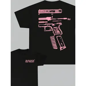 "We Trust " Double-Sided Printed T-Shirt, Light Pink, Unisex, Men's Gift, Casual Men's Cotton T-Shirt.