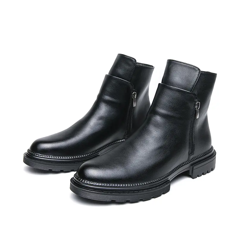 Men's Business Fashion Zipper Side Ankle Boots,Casual Outdoor Boot, Black Boots for Men, Formal Dress Shoes for Work Office, Male All-match Commuter Shoes for Daily Wear, Footwear, Closed
