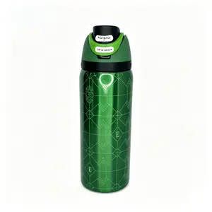 Owala 32oz Wizarding World FreeSip Water Bottle, Stainless Steel, 24H Cold Retention, Push Button Lid, BPA-Free, Green House Pattern, Fits Cup Holders for Car & School