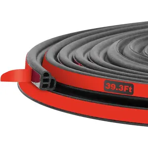 39.3 Ft  Door Weather Stripping, Self Adhesive Soundproofing L Shape Rubber Seal Strip Camper Shell Seal for ,, SUV, Trunks, Windows