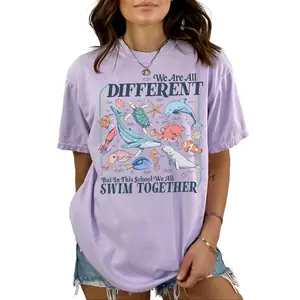 We All Swim Together Comfort Colors Shirt, Teacher School Shirt, Ocean Animal Classroom T-Shirt, Kindness Graphic Tee, We Are all Different