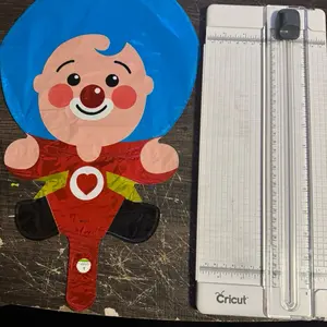 Plim Plim Balloon Small Size Helium - Blue Character Design with Red Heart Emblem