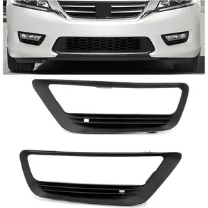 Fog Light Trim Bezel Black Driver Passenger Side Compatible with 2013-2015 Honda Accord Sedan Replacement for HO1038111 71112T2AA10 (Pair)