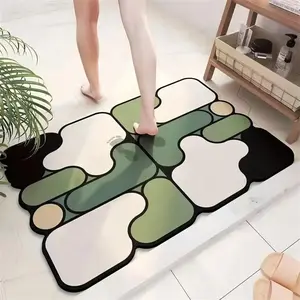 Creative Puzzle Pattern Bath Mat, Non-slip Soft Absorbent Quick Drying Bath Rug, Easy To Clean Bathroom Mat for Home Bathroom, Bathroom Decorative Mat
