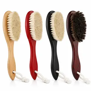 Soft Horsehair Bristle Cleaning Brush for Men, Beard Grooming & Haircut Sweep Brush, Barber Shop Salon Tool for Face, Neck, Shoulders, Hair Clippings & Styling Cleanup