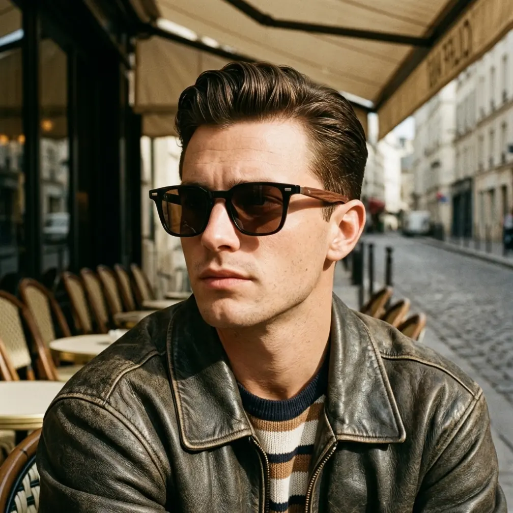 Trendy Wood Grain Frame Sunglasses, Stylish Vintage Eyewear for Man and Woman, Aesthetic Old Money Fashion Shades