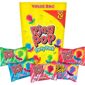 Ring Pop Individually Wrapped Bulk Lollipop Variety Party Pack – 20 Count Suckers w/ Assorted Fruity Flavors - Fun Candy - Hard Candy for Party Favors, Birthdays, Celebrations & Goodie Bags