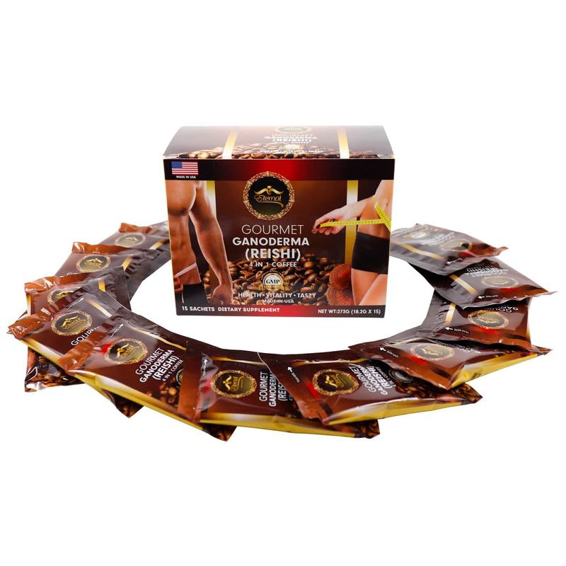 Eternal Spirit Beauty Gourmet Ganoderma Reishi 4-in-1 Coffee 15 Sachets 0.64 Oz Each Light Roast for Energy Focus & Luxurious Experience