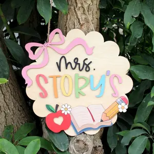 Personalized 3D Teacher Door Hanger, Custom Grade Teacher Name Sign, Teacher Welcome Sign, Back To School Sign, Teacher Appreciation Gifts