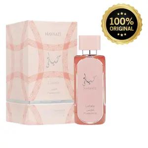Lattafa Hayaati Florence 3.4 fl. oz EDP Spray for Women Floral Fragrance Perfume Scent Blend Scented Aroma Cosmetic Cologne Pack Eau De Parfum