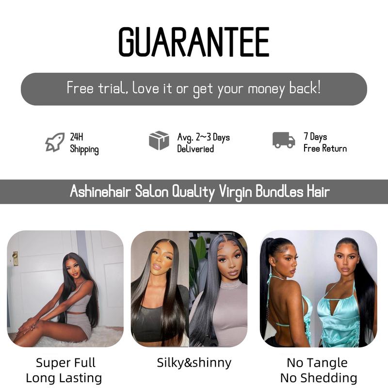 [NEW IN] Ashine Bone Straight Upgraded 13A 100% Virgin Raw Human Hair High-End Salon Hair Silky. shinny.fullness.double drawn Straight Bundle S+