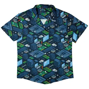 Computer Electronic Parts Dark Navy Casual Shirt - Button Up Design for Daily Wear, Ideal for Men's Menswear