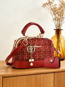 Women's Commuter Crossbody Embellished Shoulder Bag Set, Fashionable Boston Style, Perfect Birthday Gift, Casual Plain Design, All Seasons