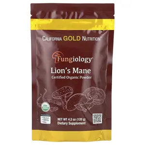 California Gold Nutrition Fungiology®, Certified Organic Lion's Mane Powder, 4.2 oz (120 g)