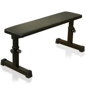 [Fahuac] Flat Weight Bench for Strength Training – 5-Level Adjustable Height 15"-21", 440 lbs Capacity, Heavy Duty Steel Frame, Non-Slip Pads for Dumbbell Press & Sit-Ups Home Gym