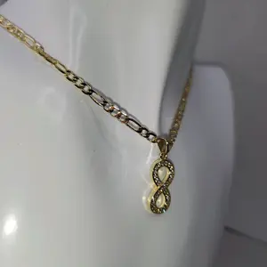 153 - collar infinito diamantado 14k gold plated