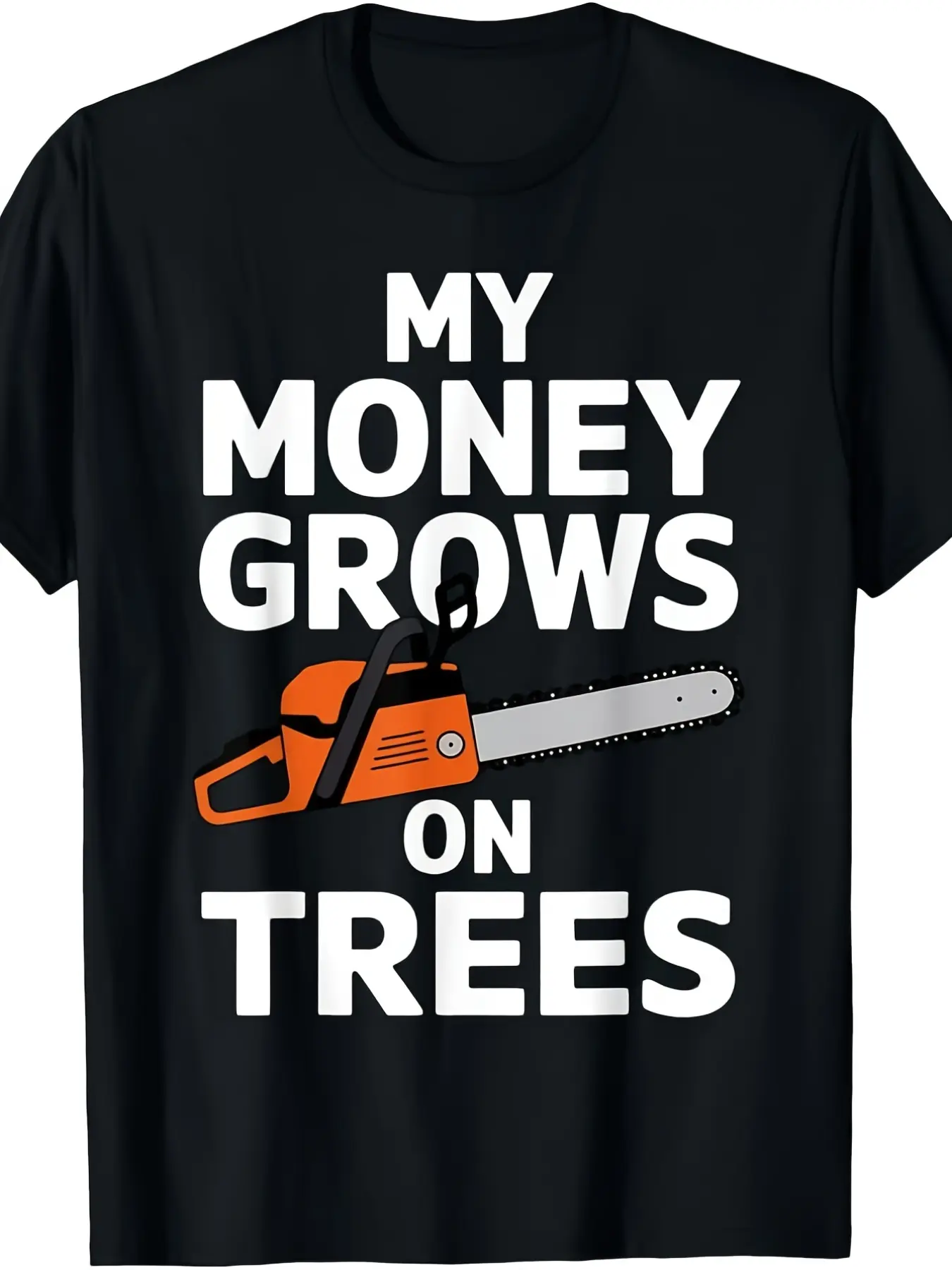 Funny Lumberjack Chainsaw Tree Logger Arborist T-Shirt| "My Money Grows On Trees" Slogan And Chainsaw Graphic, 220Gsm Heavyweight Pure Retro Unisex Tee For Men, All-Season Comfort, Casual And Workwear For Loggers, Foresters