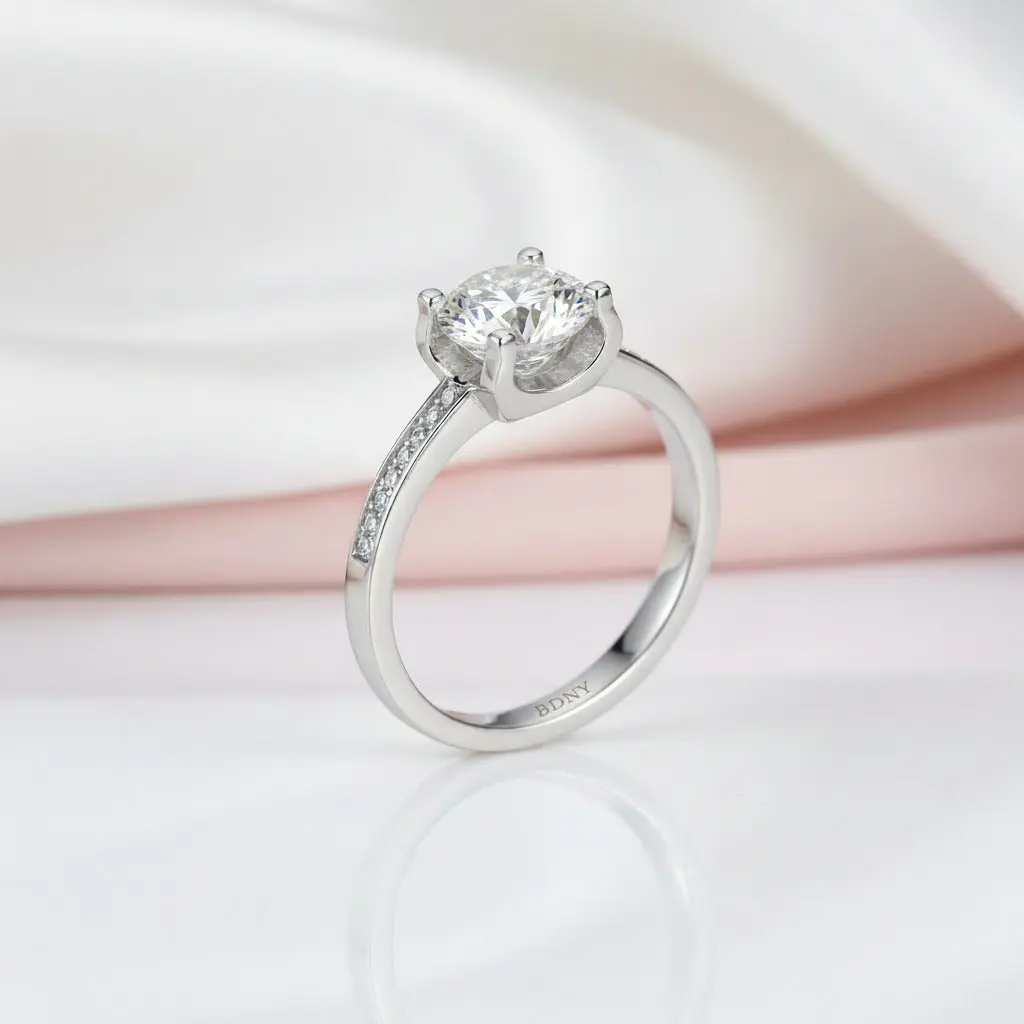 Petite Milgrain Engagement Ring With Diamond Options