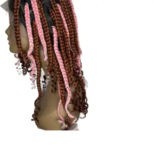 10” Knotless Braided Wig Full Lace – Glueless Box Braids with Curly Ends, Natural Handmade Braided Wig for Women Protective Style