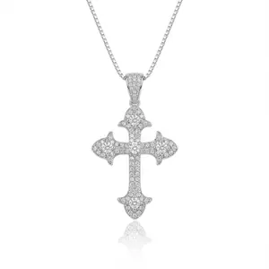 Eternal Cross Necklace | Iced Out Pendant | Gold & Silver | Nova Rose Jewelry