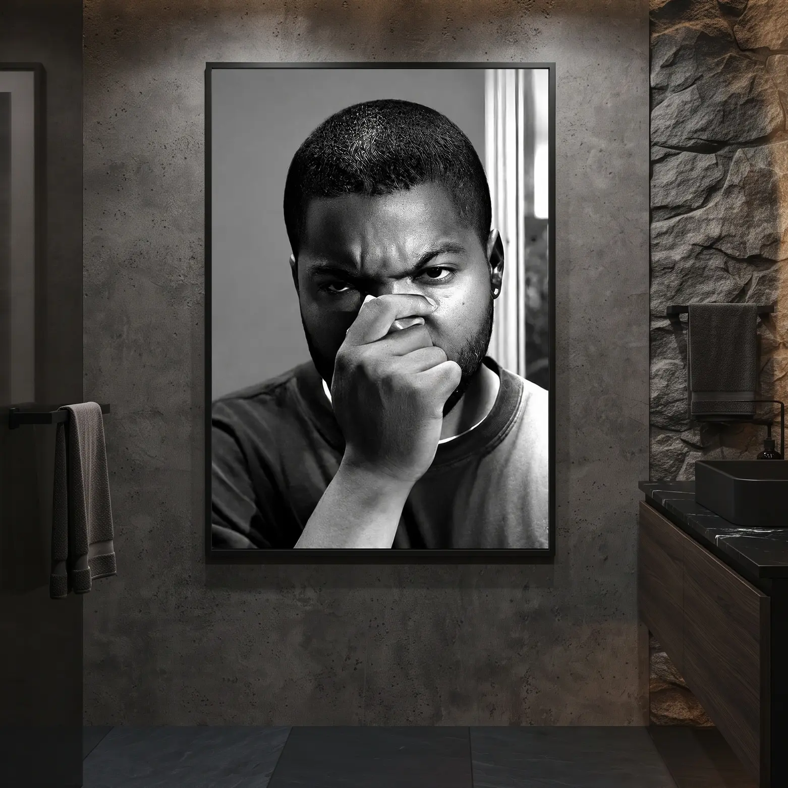 LivelyDawn Friday Movie Poster Bathroom Decor Craig's Dad Toilet Scene Poster For Bathroom Decor-Black and White Canvas For Teen Bathroom Decor