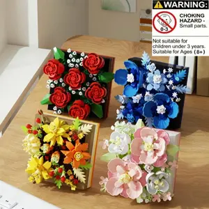Eternal Flower Rose in Small Building Block Design, Fake Roses, Artificial Flowers, Decorative Faux Flowers, Unique Decorative Piece for Home, Perfect Gift for Special Occasions