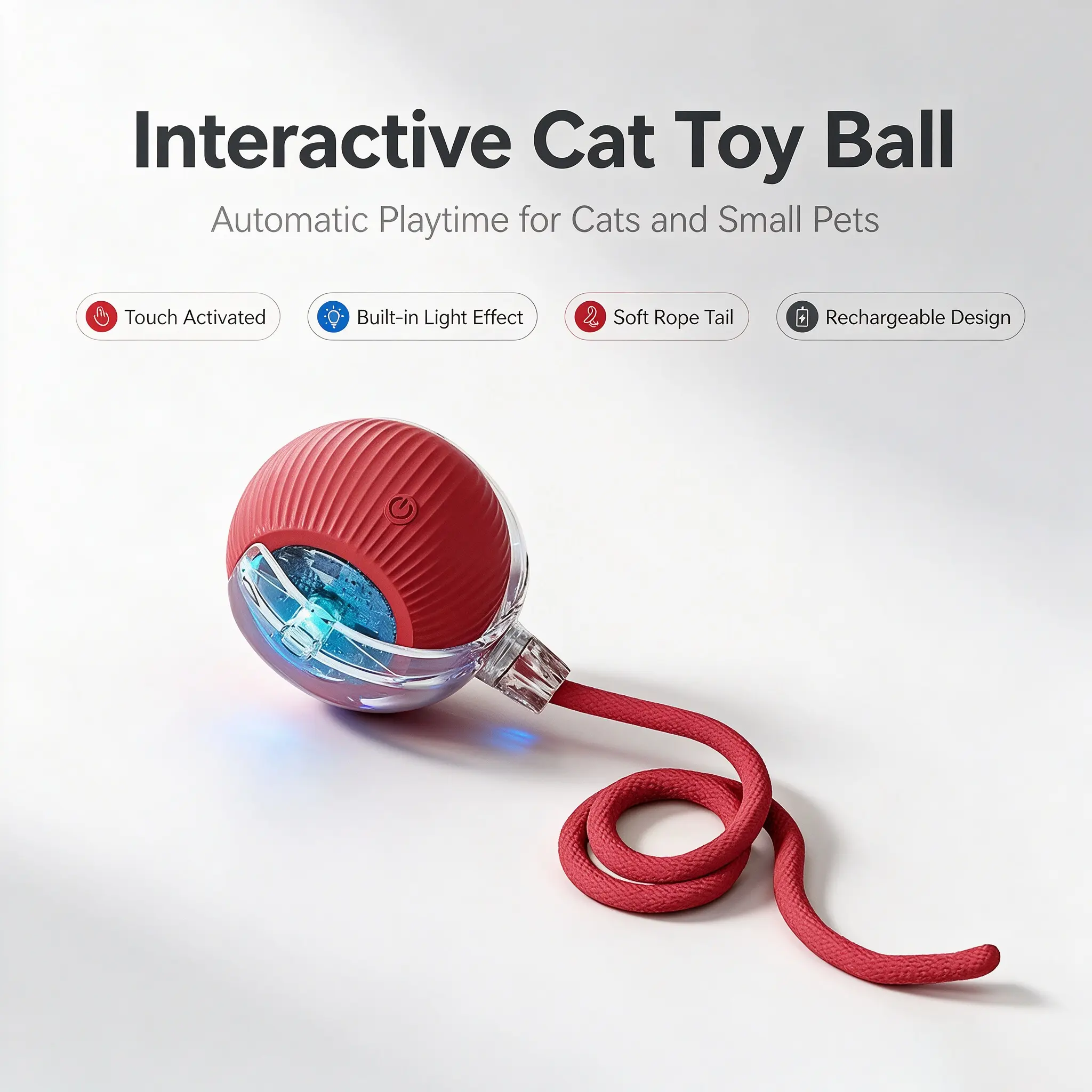 2026 Upgraded Durable USB-Rechargeable Automatic Rolling Ball Dog & Cat Toy with Obstacle Avoidance Technology for Small, Medium, Large Pets