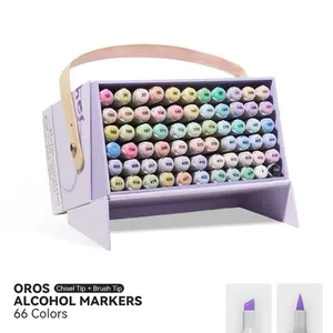 66 Alcohol Markers Pastel Colors Paint Markers Dual Tip for Coloring