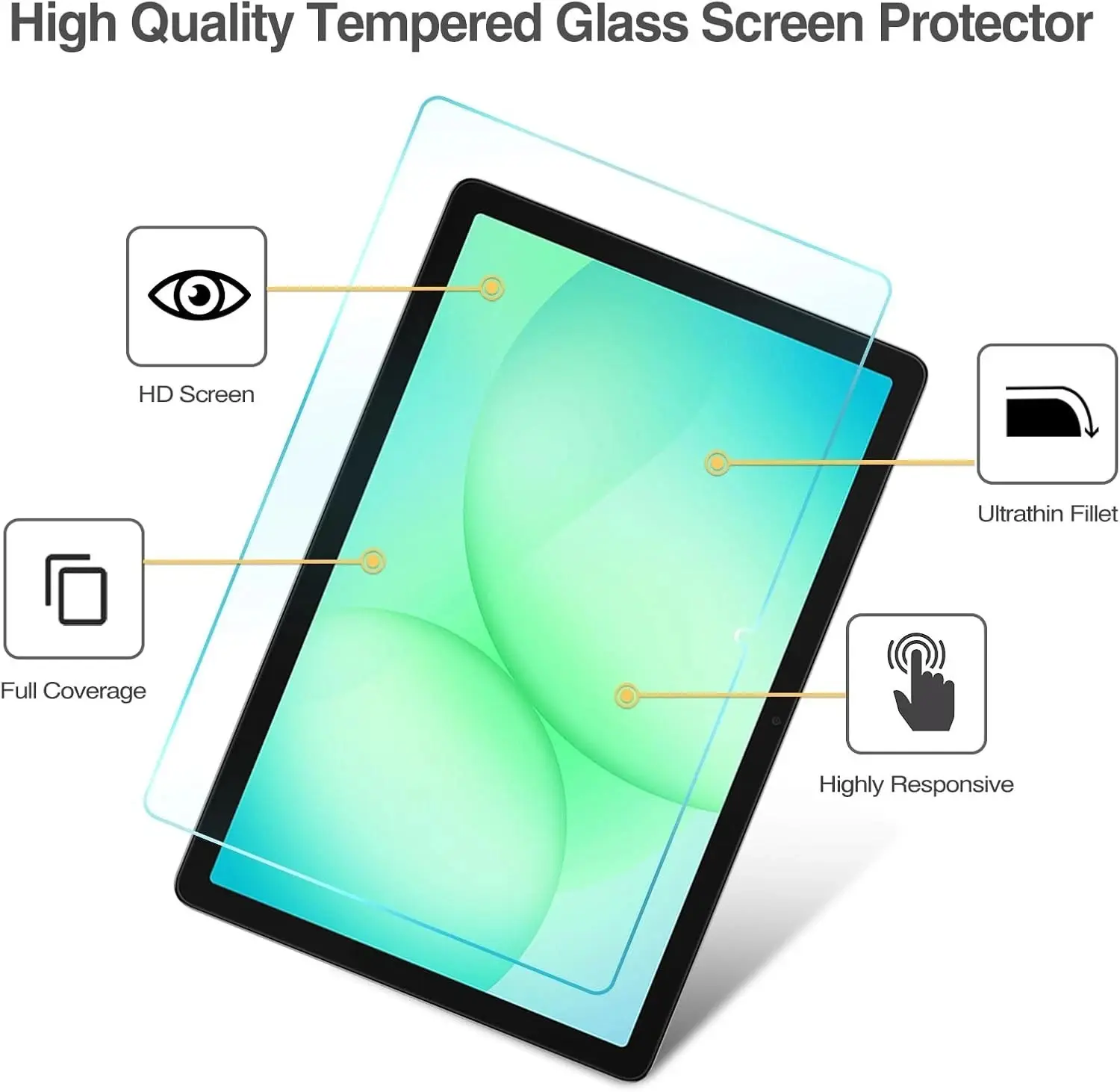[ TEMPERED GLASS] 2 Pack Galaxy Tab A11 Plus 11 Inch Screen Protector Tempered Glass for Tab A11+