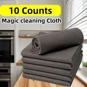 10-counts Multipurpose Magic Cloths for Home Use, Clean Glass, Faucets, Mirrors, Stains, and Car Surfaces, Scratch-Free Glass Cleaning, Durable Cleaning Supplies