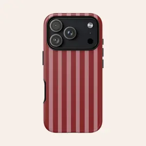 This sturdy 2-in-1 phone case features burgundy and pink stripes, offering durability, shock absorption, and a stylish design. Compatible with iPhone 17, 16, 15, 14, 13, 12, 11 Pro Max Pro Plus, and Samsung Galaxy S25, S24, S23 Ultra