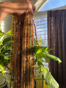 5-Piece Intentional Waist Bead Bundle Curated Selection Variety Value Beaded Jewelry for Daily Intention Setting & Ritual Use Handcrafted 50 Inch Strands