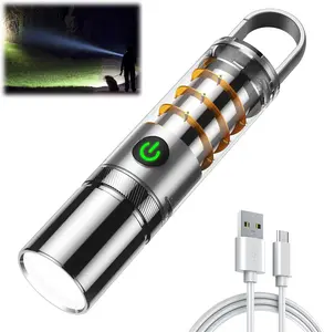 (1 pack) High-power flashlight, 2000 lumens high brightness, rechargeable 1800mAh capacity LED flashlight, 6 modes, waterproof and powerful flashlight, suitable for family camping and hiking.