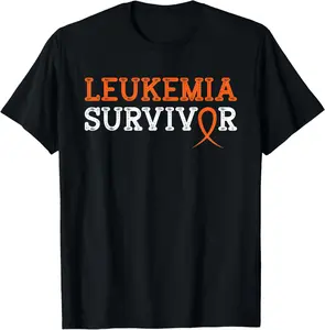 100% Cotton Support Chemotherapy Fighter Warrior Fight Gift Leukemia Survivor Orange Ribbon Blood Cancer Awareness Hope T-Shirt