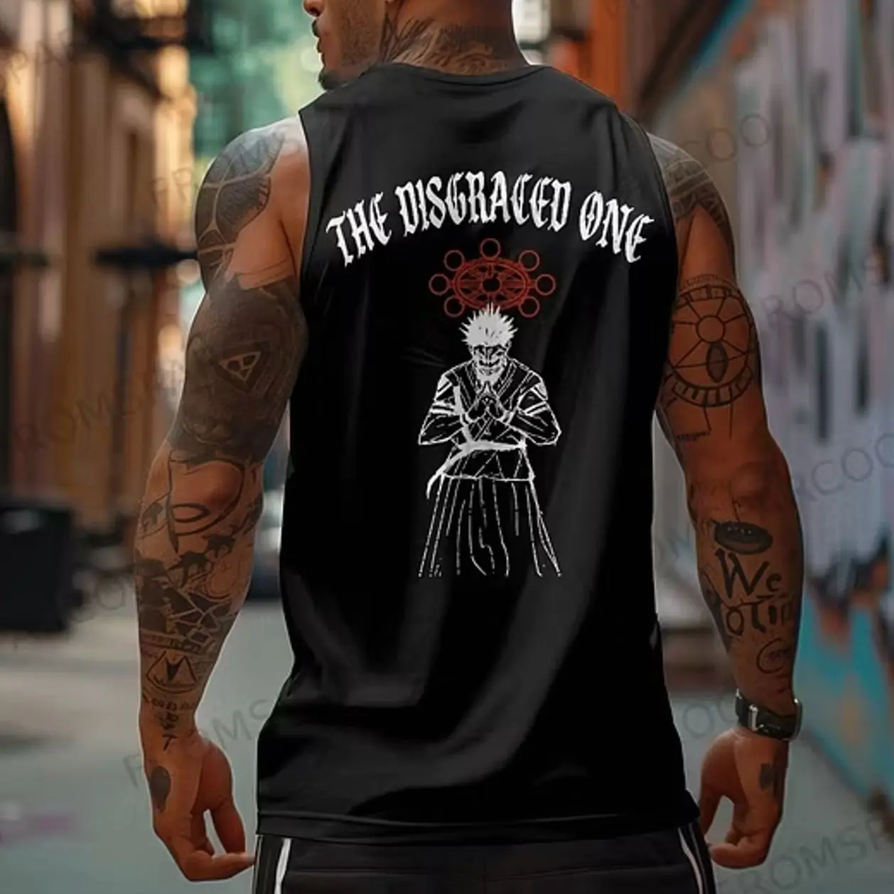Sukuna The Disgraced One Anime Print Gym Tank Top