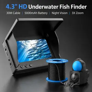 Fish Finder, Portable Underwater Fishing Camera with 4.3 Inch Screen, Infrared Night Vision, Waterproof Fish Finder for Ice Fishing and All Seasons, Ideal Gift for Men & Anglers
