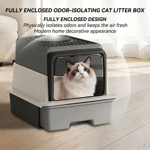 2026 Top Cat Litter Box with Pull-Out Drawer, No Scoop, Modern Design