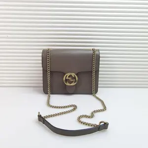 Pre-owned Calfskin Crossbody Bags Gucci Interlocking Shoulder Bag Leather Small