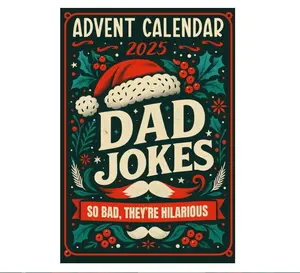 Advent Calendar 2025: Dad Jokes: 24 Days of Festive Fun for Adults, Family-Friendly Humor, Great Gift for Men and Women Paperback – September 20, 2025