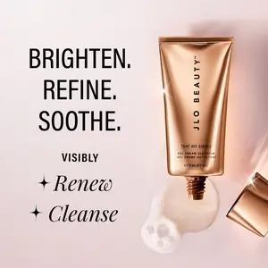JLO BEAUTY That Hit Single Gel Cream Gentle Cleanser - Silky Olive Formula, Sulfate-Free, Antioxidant-Rich, Honey-Infused, Rice-Enriched, Salicylic Acid-Included, Oil Control, Alcohol-Free Daily Facial Cleanser for Skin Repair, Cleansing, Facial Cleansing