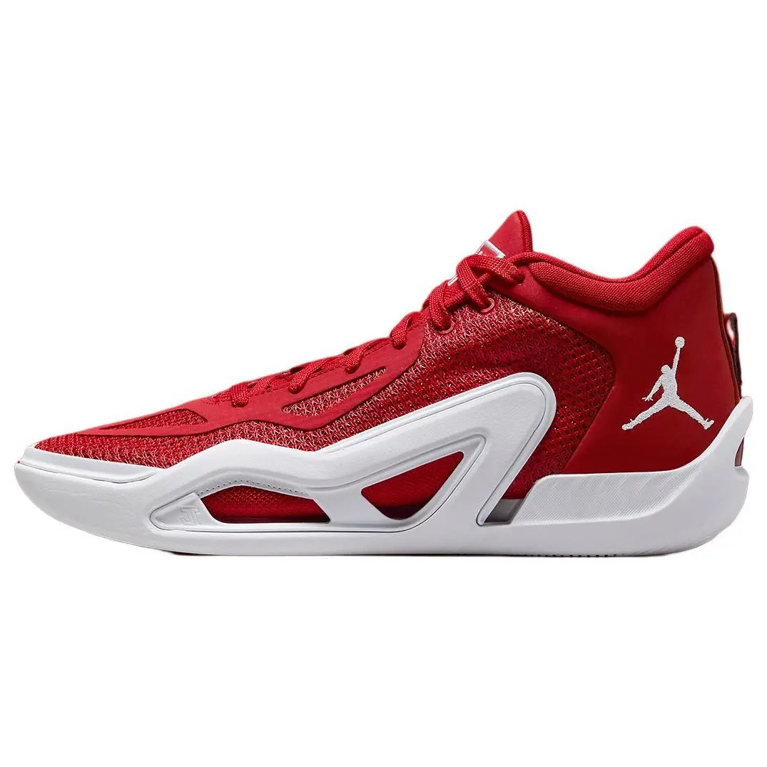 Nike Air Jordan Tatum 1 TB 'University Red' Men's Basketball Shoes - Premium Leather, Cushioned Midsole, Durable Outsole, All Seasons, Sports Shoes, Game Day, Snug Fit Around The Ankle, Us M 10, Leather Upper, True Size, Retro-Inspired Design, Retro Look,