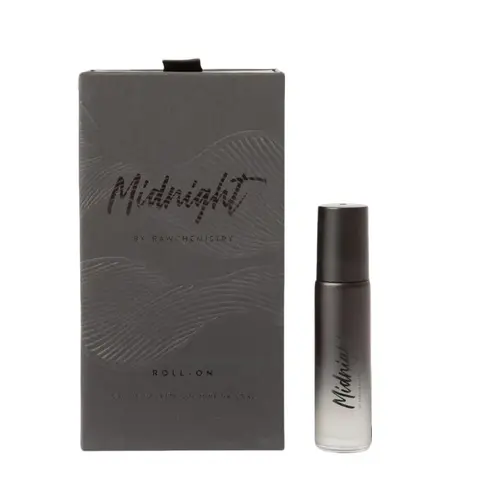 Midnight by RawChemistry Pheromone Infused Roll-On Cologne for Men | Alcohol-Free Concentrated Men's Fragrance | Lavender, Orange Blossom, Patchouli & Vanilla | Travel Size for Date Nights & Everyday Wear | Crafted in the Pacific Northwest | 10 ml