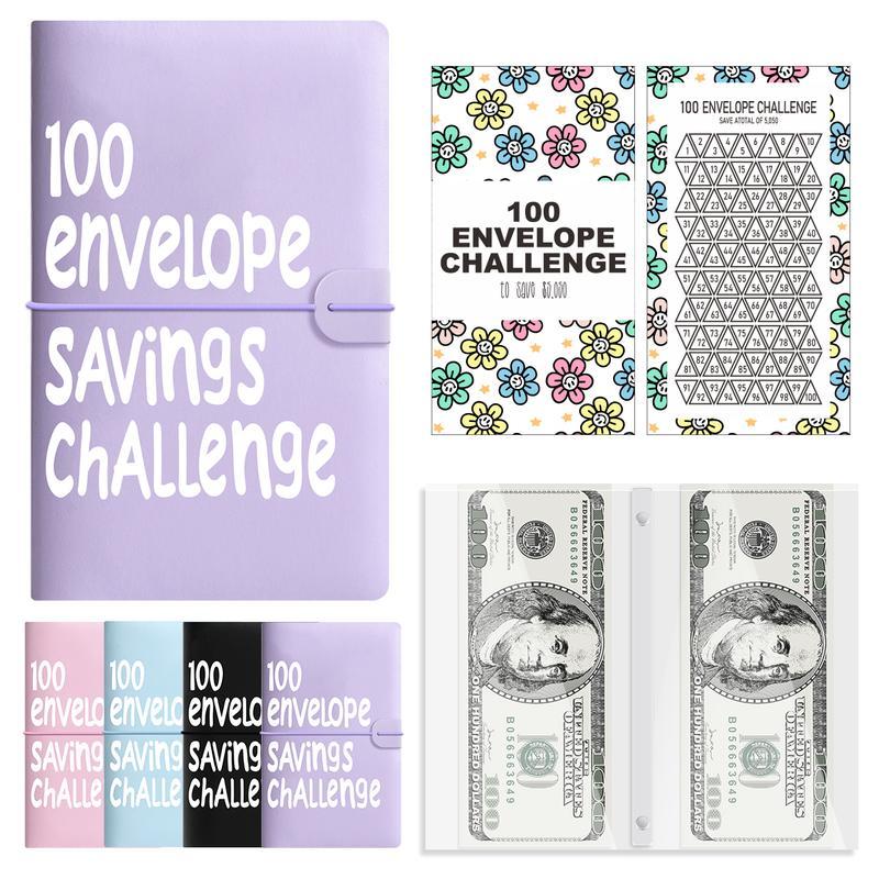 100 Envelope Saving Challenged Binder, Budget Binder, Saving Challenge Book, Saving Challenge Notebook, Money Organizer, Budget Planner Book for Budgeting,Birthday Gifts Income Tracker