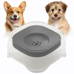 YUNLAN 2L Cat & Dog Water Bowl with Anti-Spill Design Spill-Proof Bowl Reduces Refilling Anti-Splash Mess-Free Water Dispenser Slow-Drink Bowl for Messy Drinkers