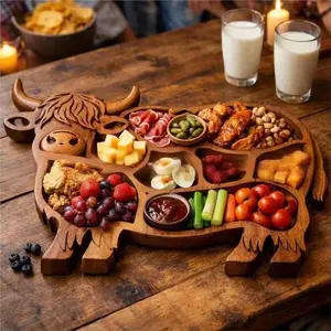 Wood Charcuterie Board Highland Cow Design, Rustic Serving Tray, Natural Wood Cheese Platter Snack Board Wood Charcuterie Board Highland Cow Design, Rustic Serving Tray, Natural Wood Cheese Platter Snack Board